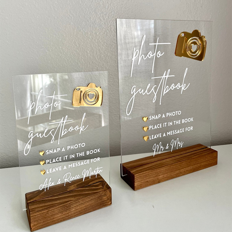 Embroidery Studio - Personalized Acrylic Polaroid Photo Guestbook Signs