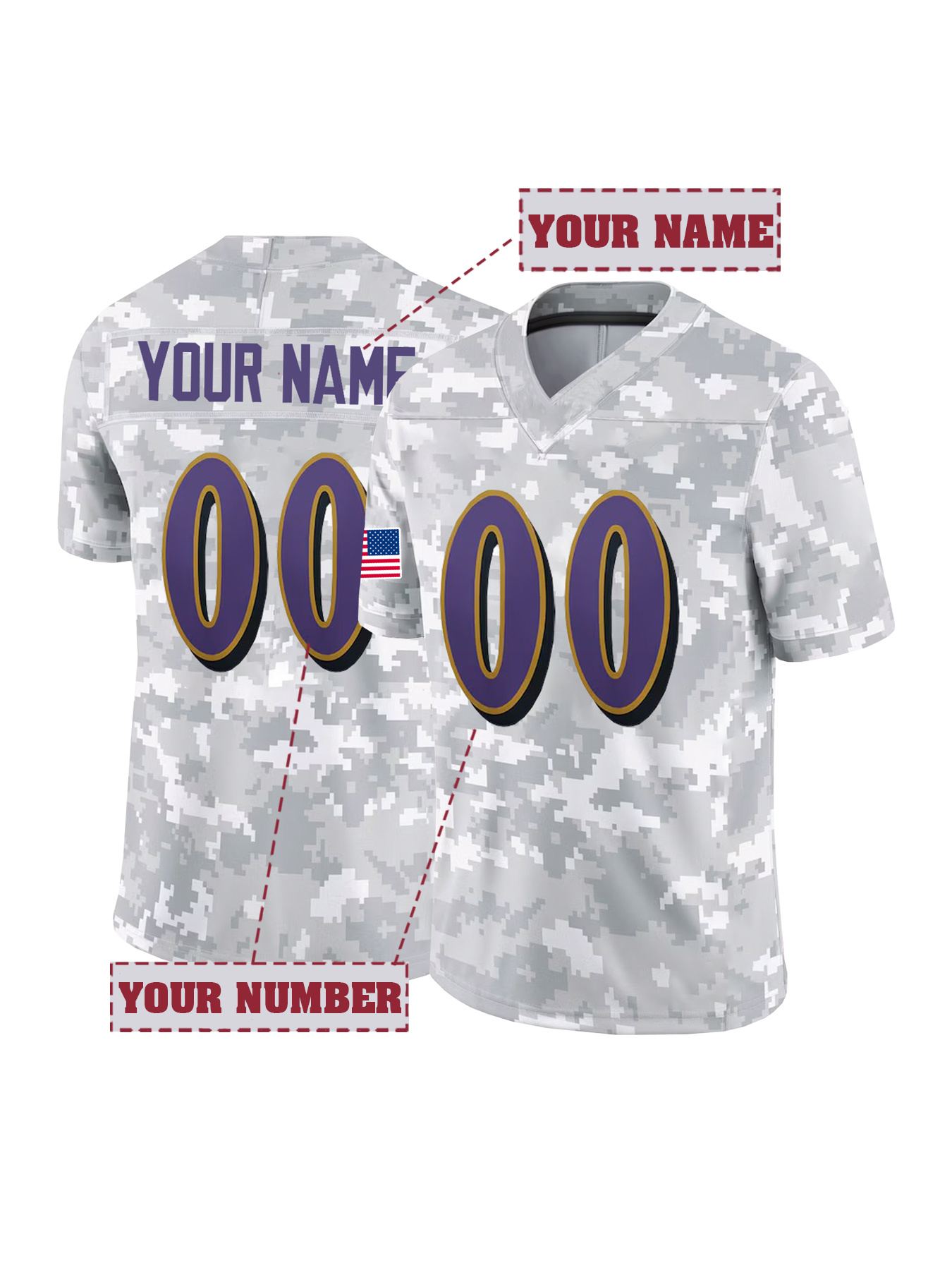 Embroidery Jersey - Customized Name And Number Design,Men's Football