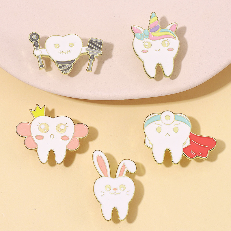 Tooth Oral Health Enamel Pins  - Embroidery Unicorn recension och pris