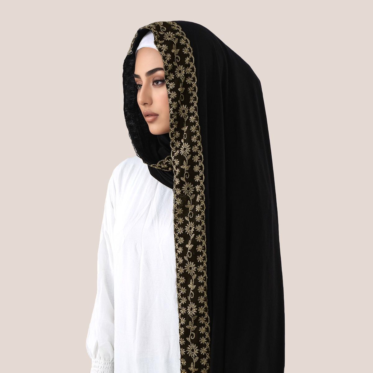 Lace Embroidery Cotton Jersey  - Embroidery Jersey recension och pris
