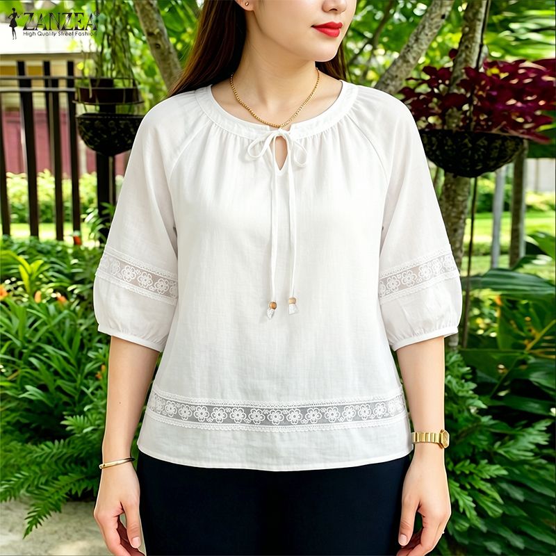 ZANZEA Women's Floral Embroide - Embroidery Jersey recension och pris