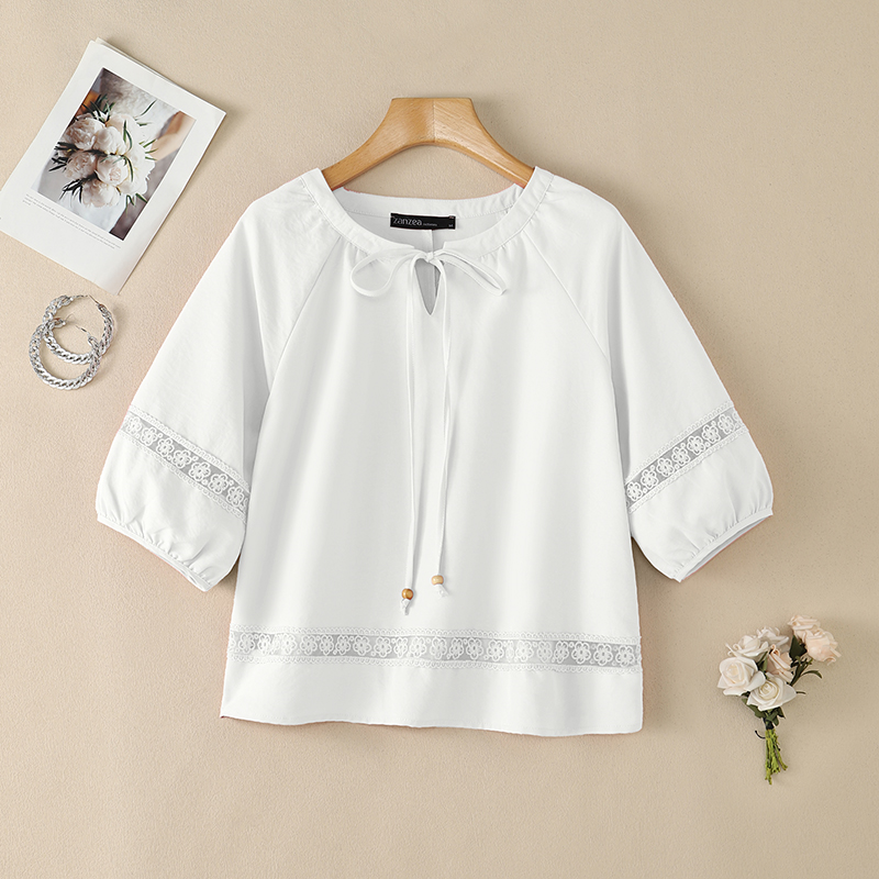 ZANZEA Women's Floral Embroide - Embroidery Jersey recension och pris