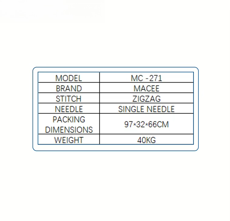 MC 271 Flat Bed Single   Zigza - Embroidery Zig Zag Stitch recension och pris