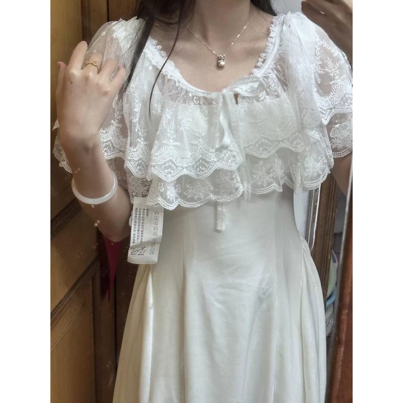 Blouse Cape Shawl Women's Lace - Embroidery Premium recension och pris