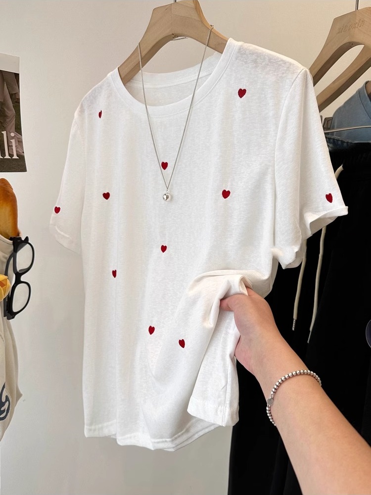 plus Size 240 Pounds Love Embr - Embroidery Cotton Shirt recension och pris