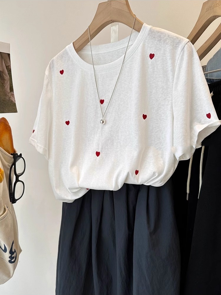 plus Size 240 Pounds Love Embr - Embroidery Cotton Shirt recension och pris