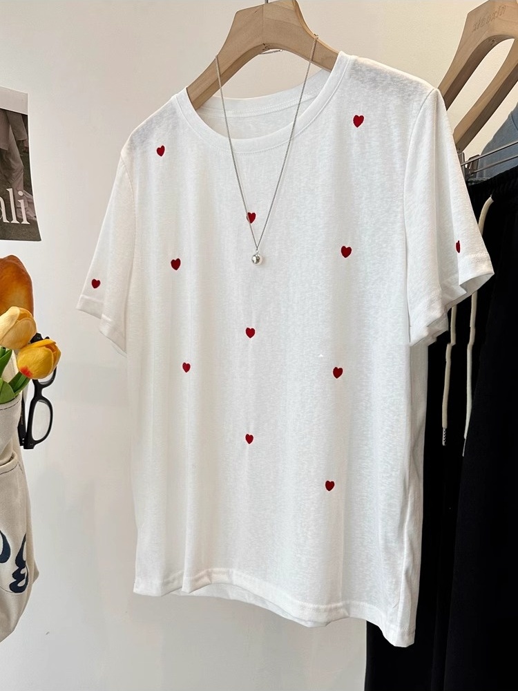 plus Size 240 Pounds Love Embr - Embroidery Cotton Shirt recension och pris