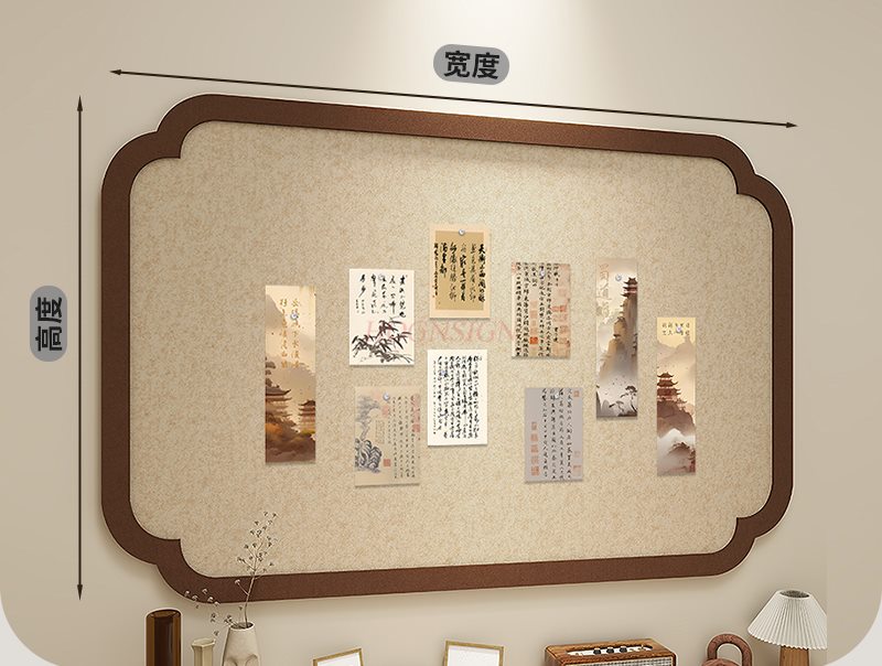 1pcs National style felt board - Frame Display Wood recension och pris