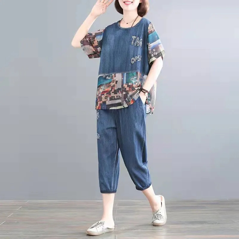 5XL Summer Women's Jeans Sets  - Embroidery Jeans recension och pris