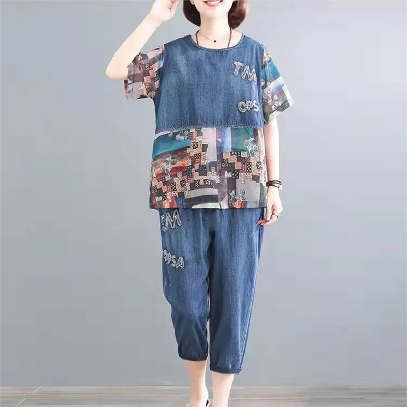 5XL Summer Women's Jeans Sets  - Embroidery Jeans recension och pris