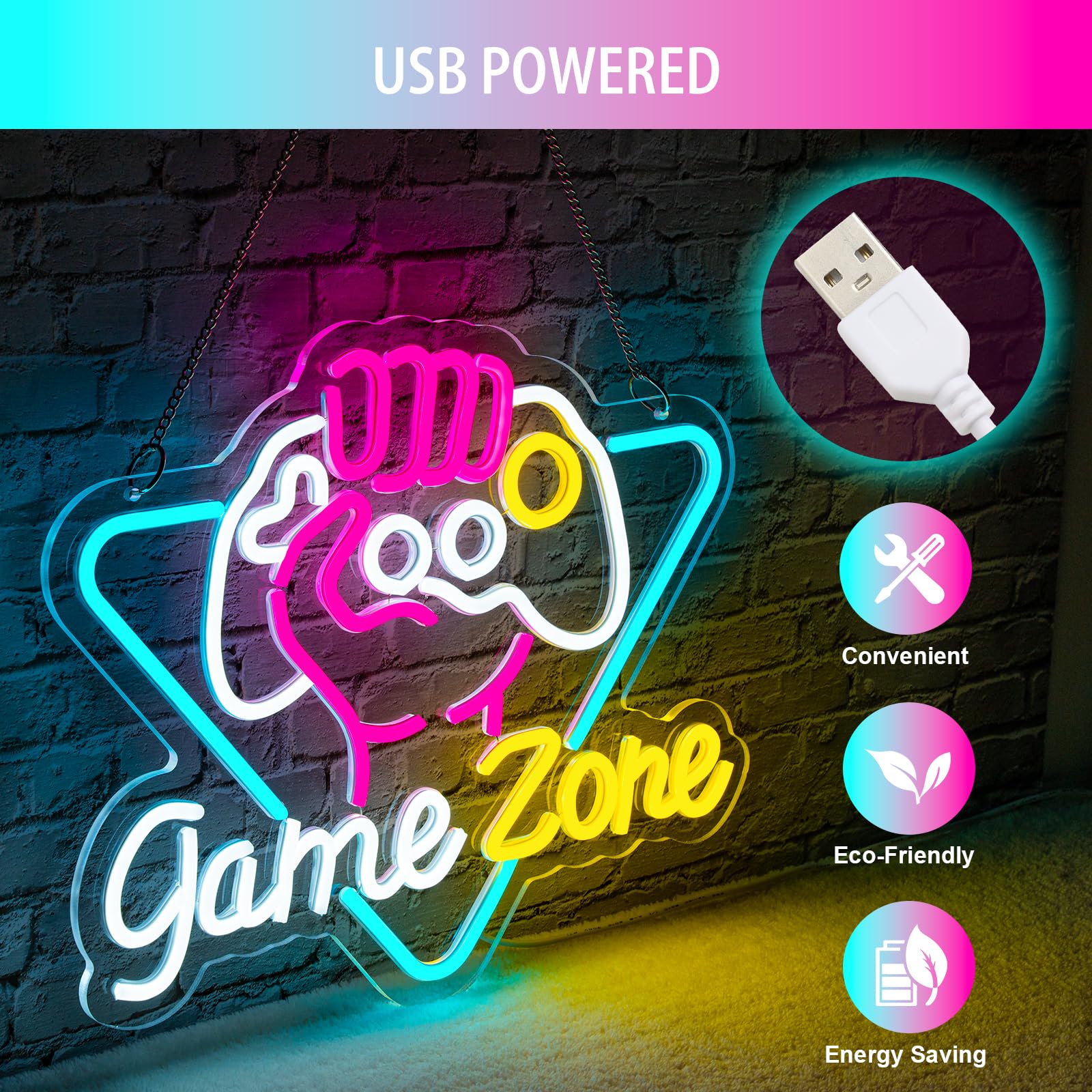 Game Zome Neon Sign LED Wall D - Embroidery Studio recension och pris