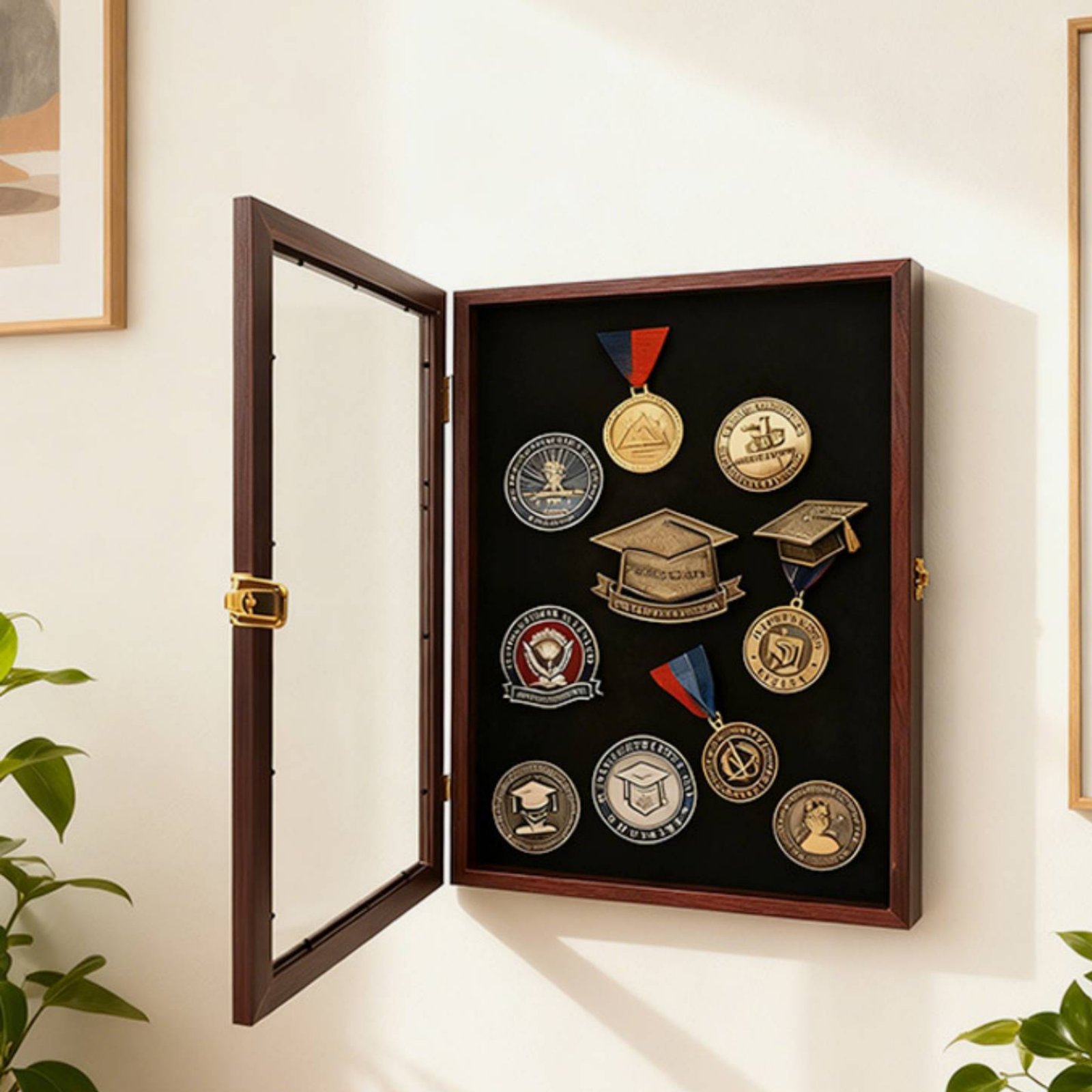 Badge Display Frame Transparen - Frame Display Wood recension och pris